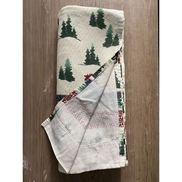 West Point Stevens Winter Caribou Flannel Bed Flat Top Sheet - Picture 4 of 6